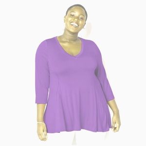 Avenue Purple Swing Top Tunic Tee 22/24 Plus Size